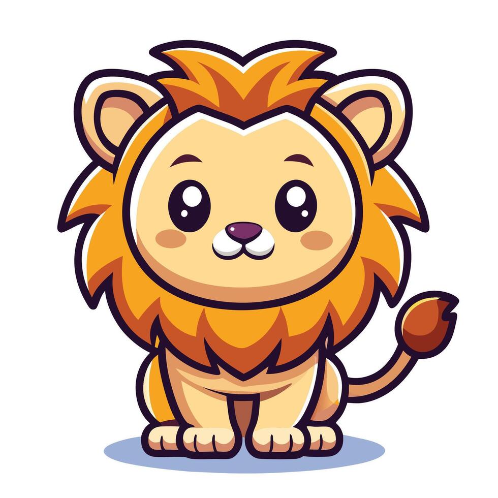 cute lion illustration vector