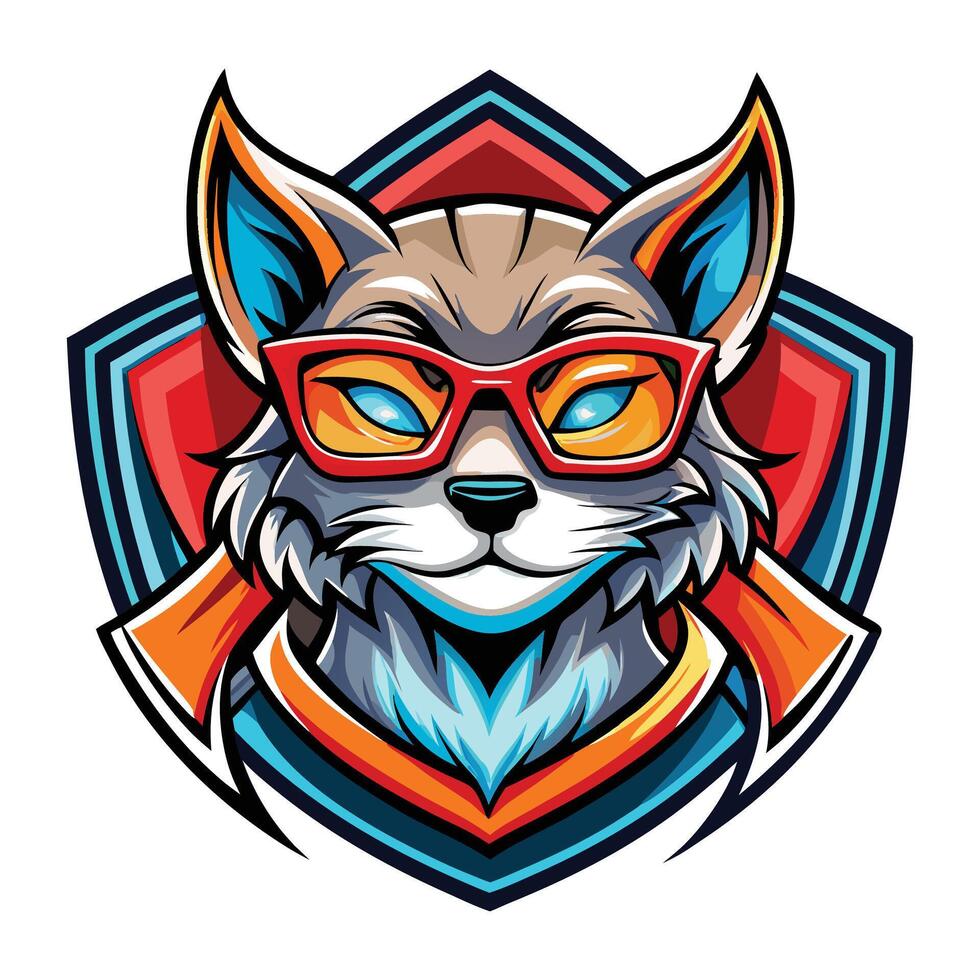 a cartoon fox wearing glasses and holding an axe vector