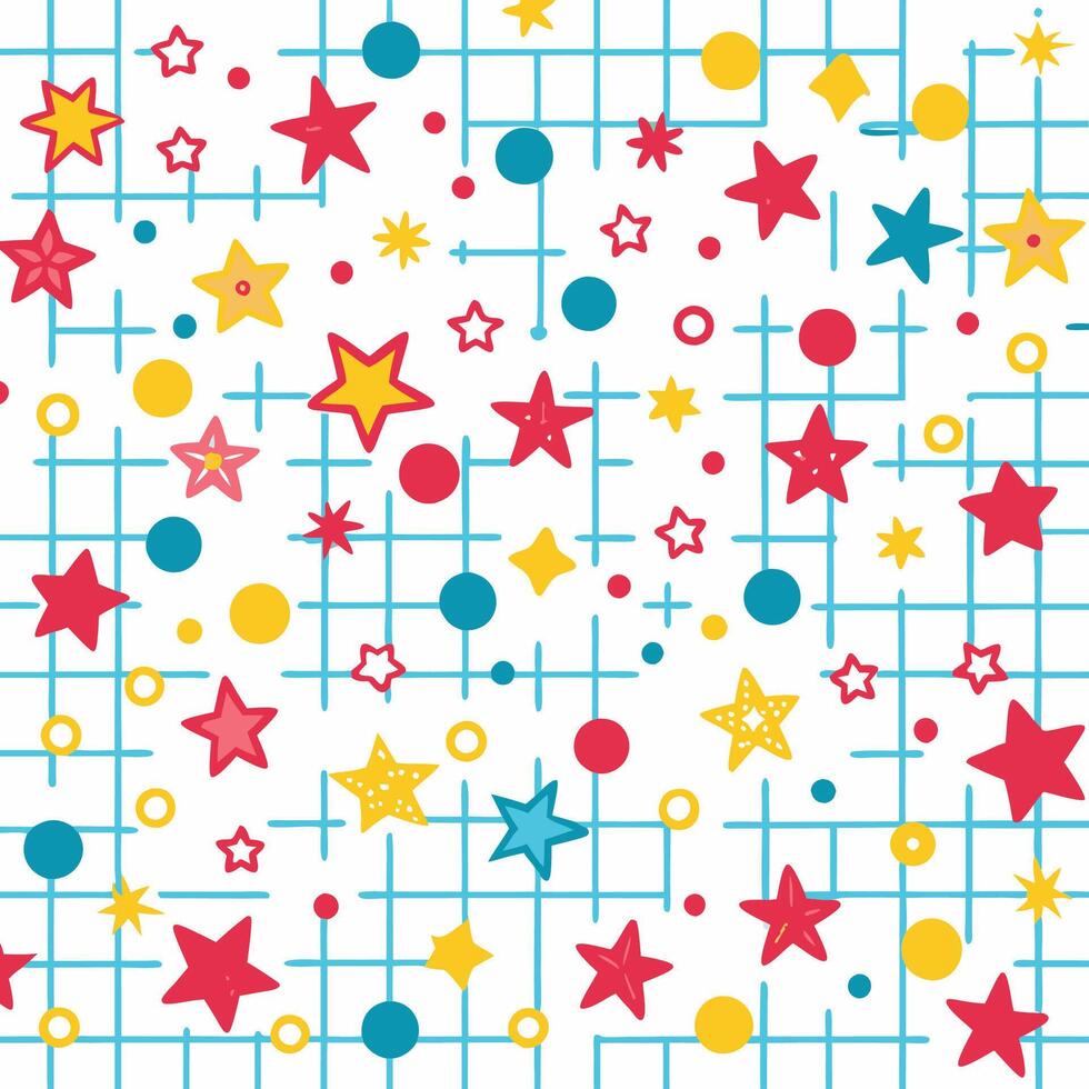 a colorful star pattern with squares and stars vector