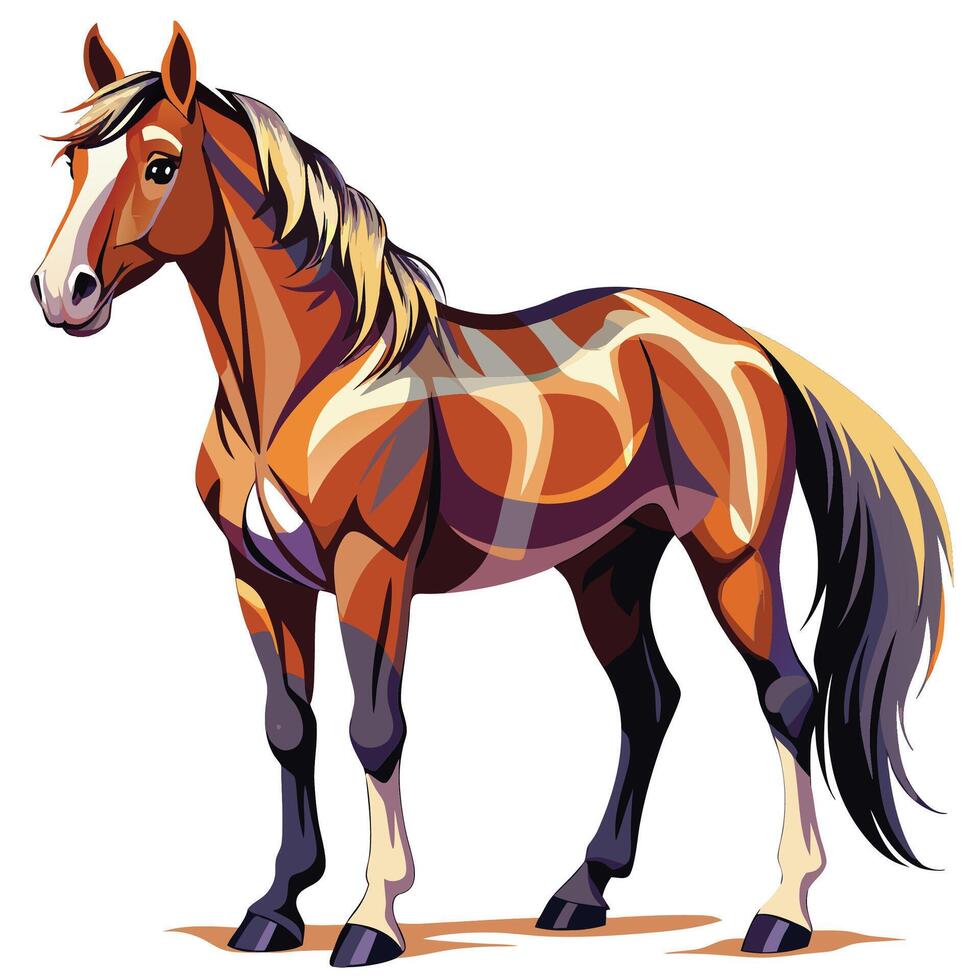 a cartoon horse with a long mane vector