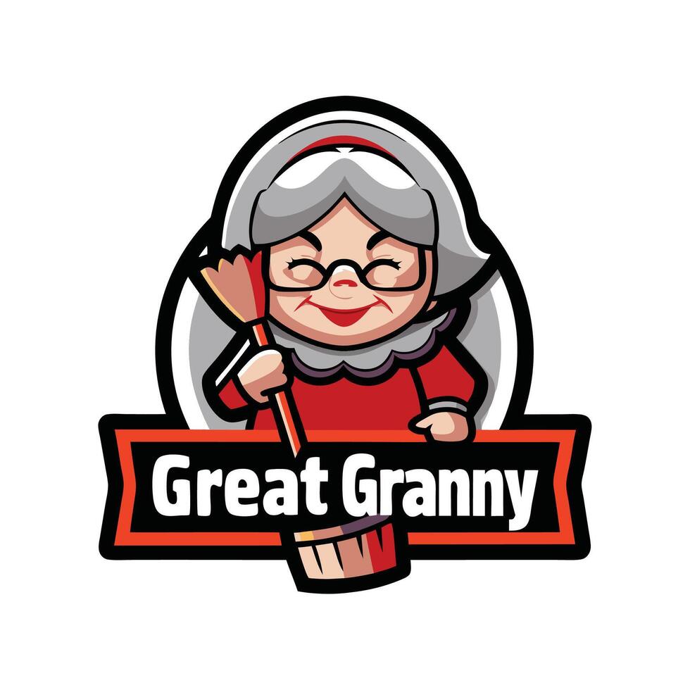 great granny logo design vector