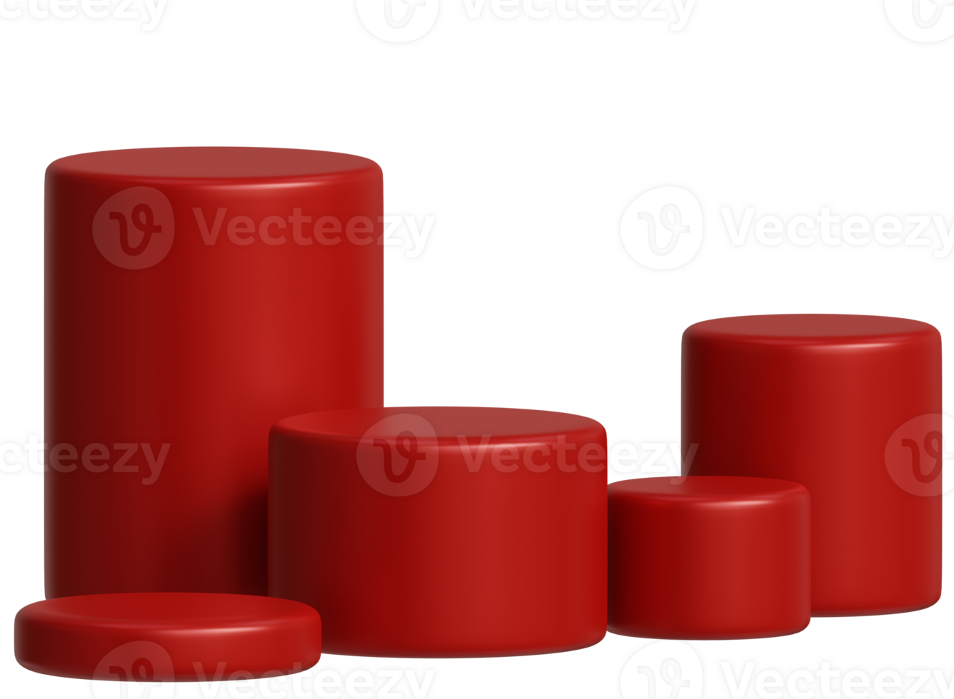 A luxurious 3D red circular podium, For product display. png