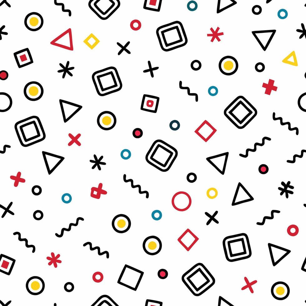 seamless pattern with geometric shapes and colors vector