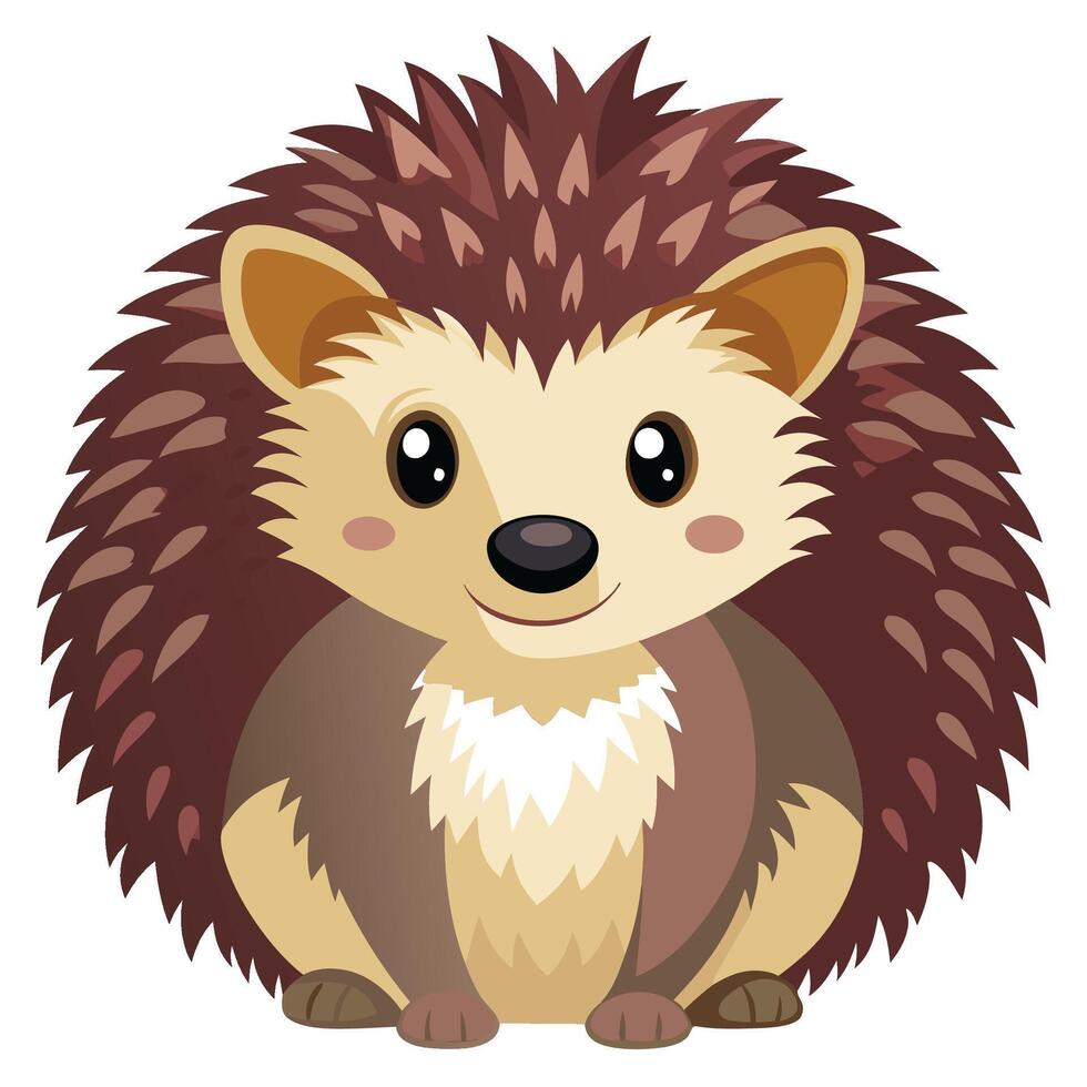 a cartoon hedgehog sitting on a white background vector
