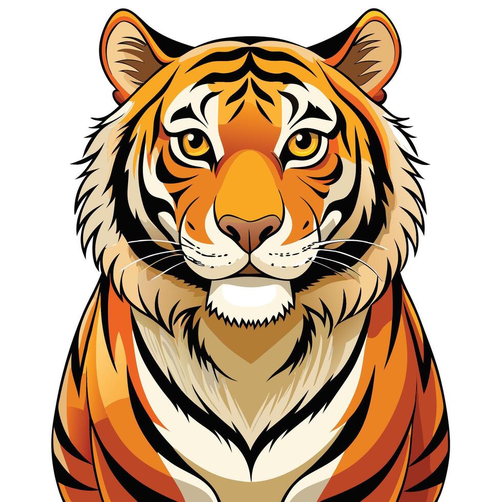 a tiger head on a white background vector