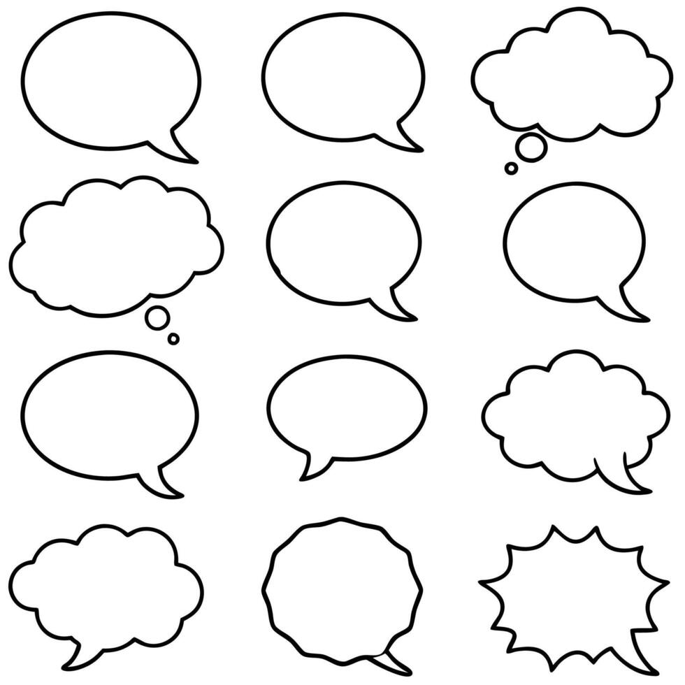speech bubbles set of different shapes and sizes vector