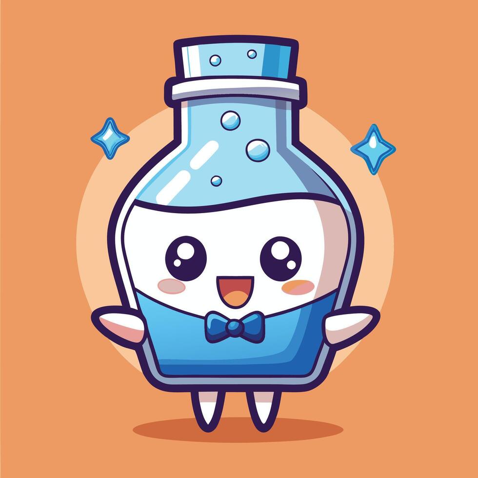 a cartoon character with a blue bow tie and a smile vector