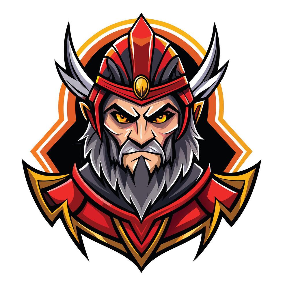 a cartoon character with a beard and horns vector