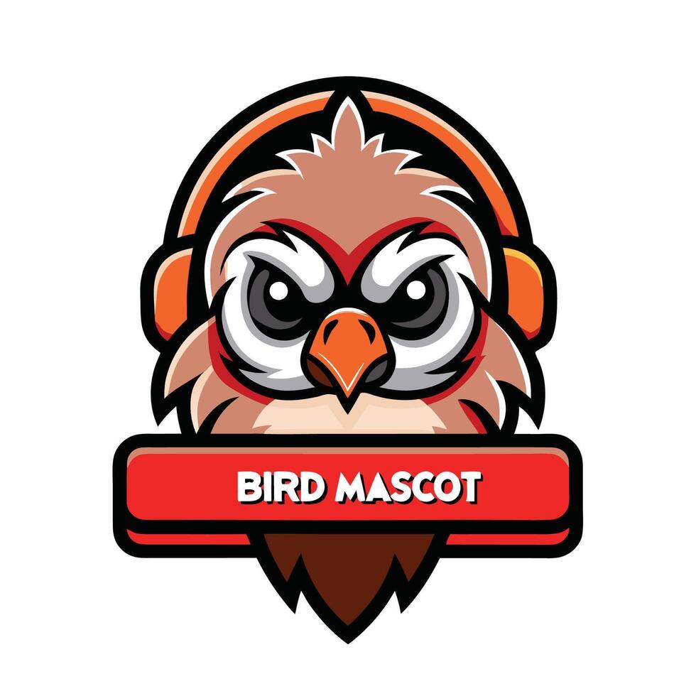 bird mascot logo for a game vector