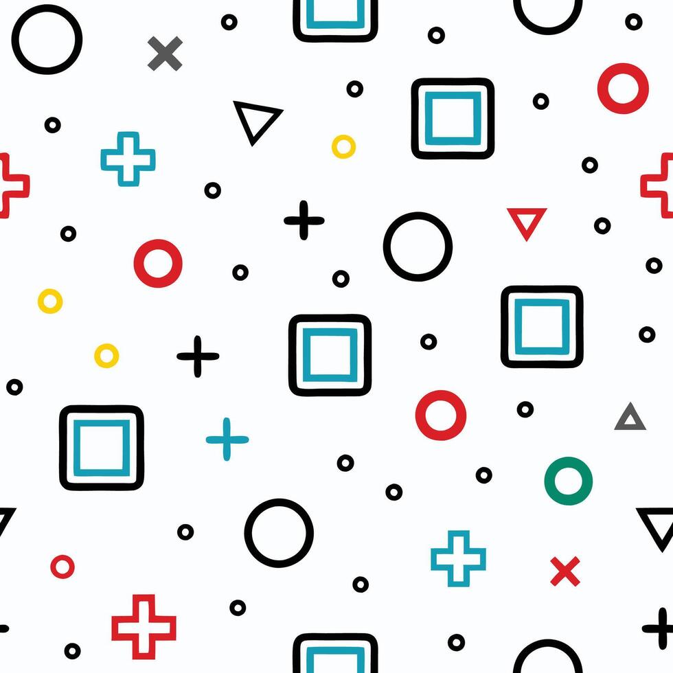 a colorful pattern with squares and crosses vector