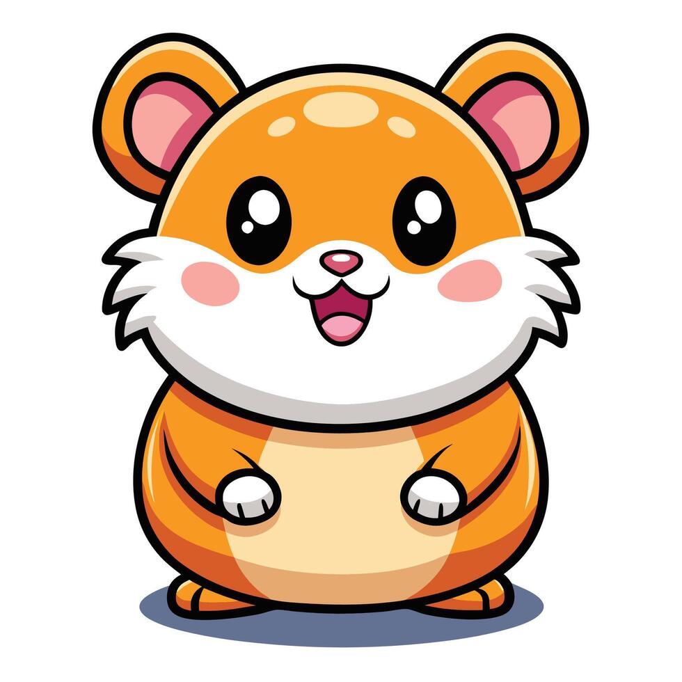 a cartoon hamster with big eyes and a smile vector