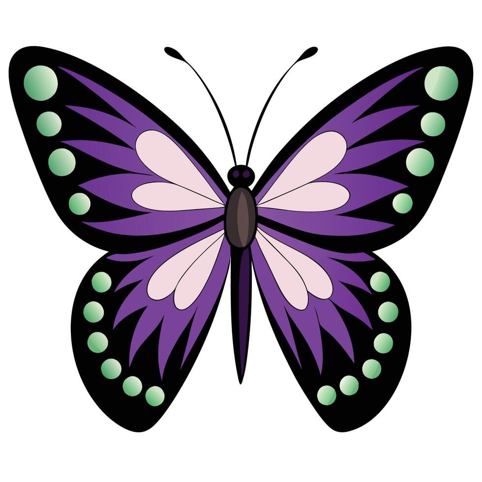 butterfly clip art purple and black vector