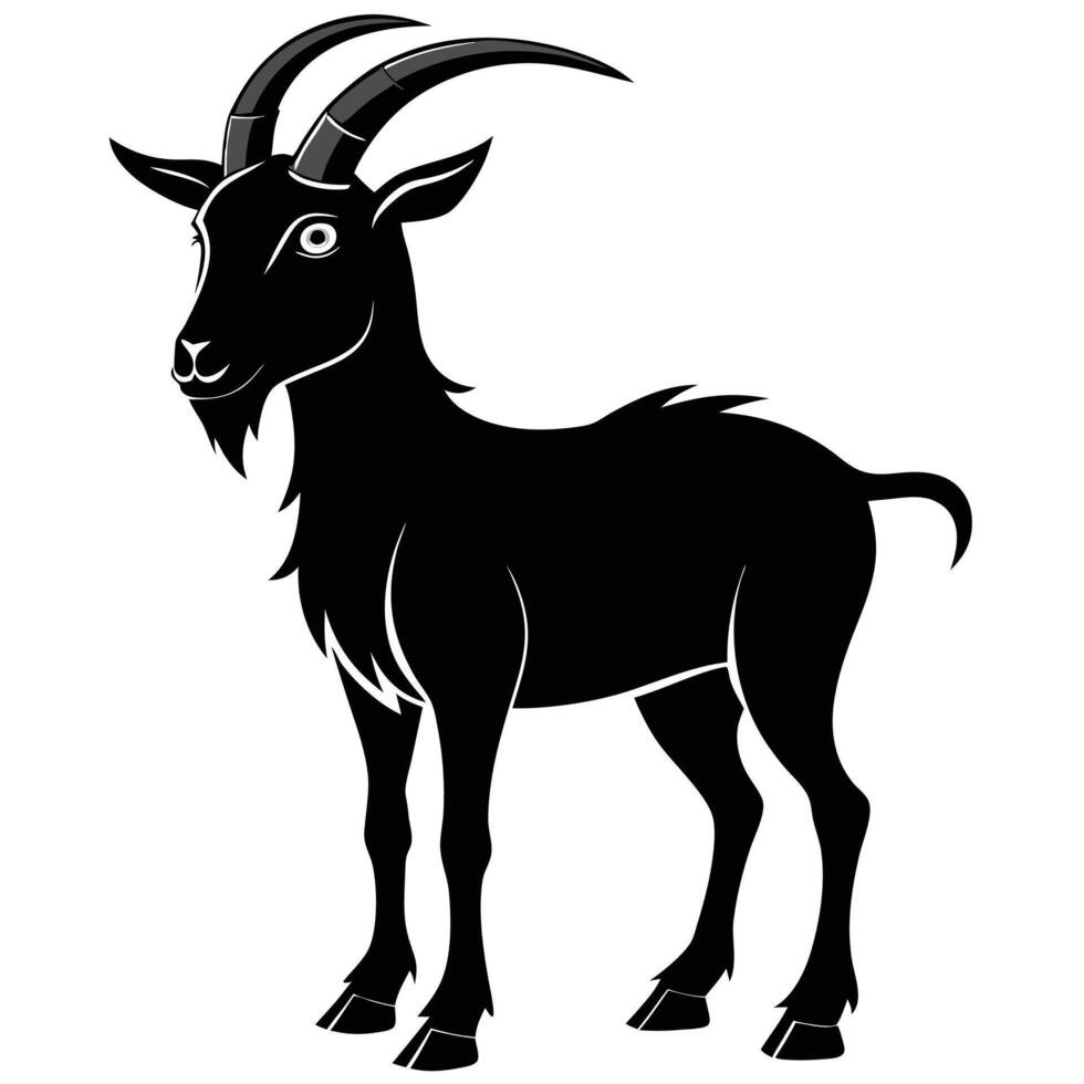 goat black silhouette on white background vector