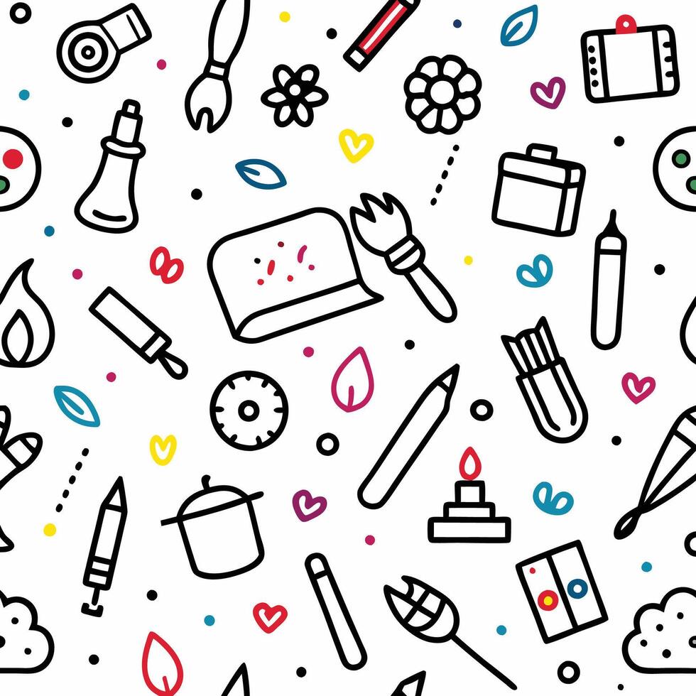 art and craft seamless pattern illustration vector