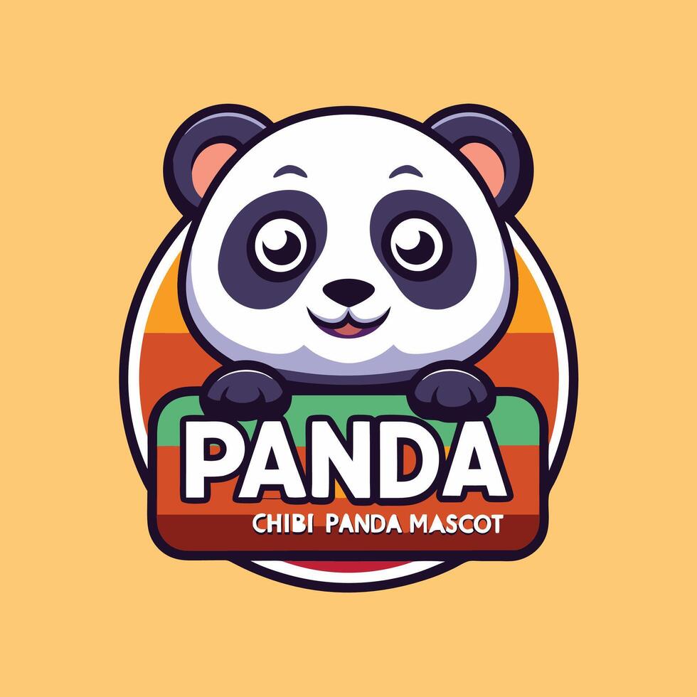 panda logo design with a cartoon panda vector