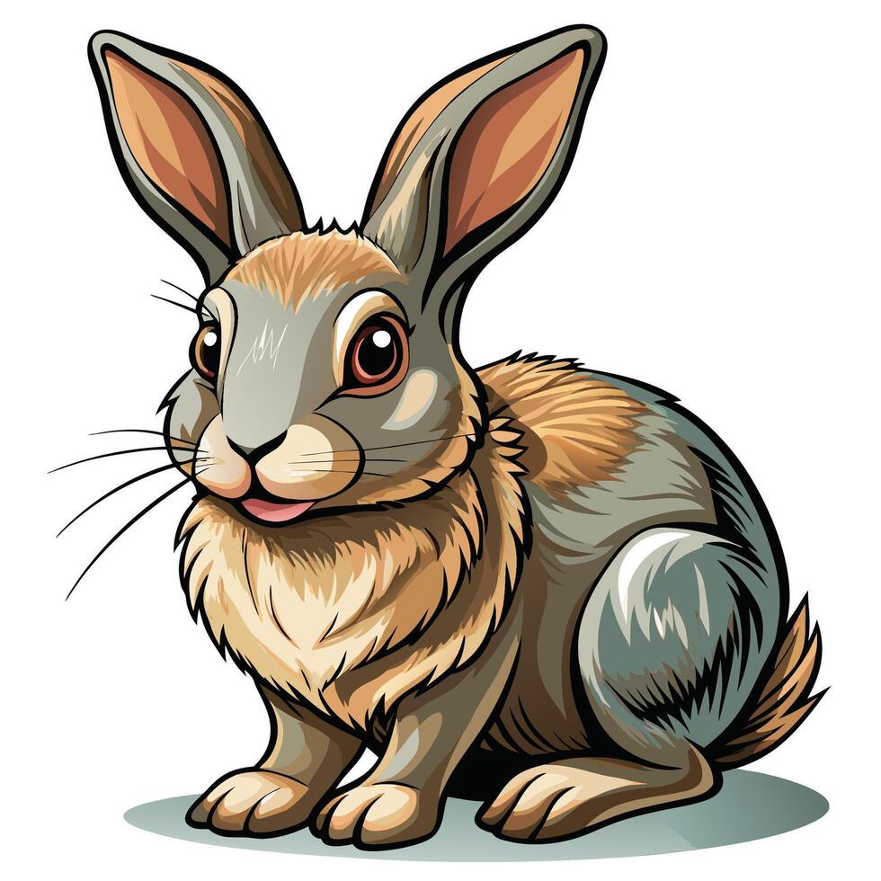 illustration of a cute rabbit isolated on white background vector