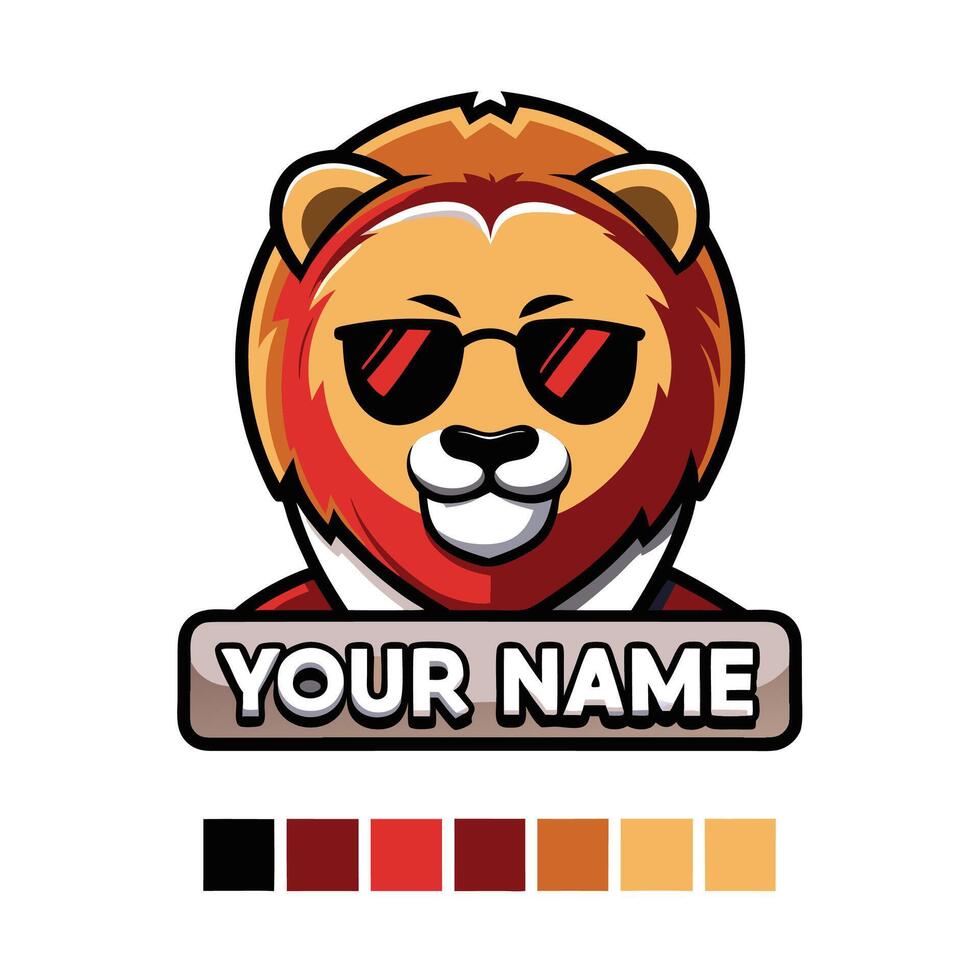 a lion wearing sunglasses and sunglasses with the words vector