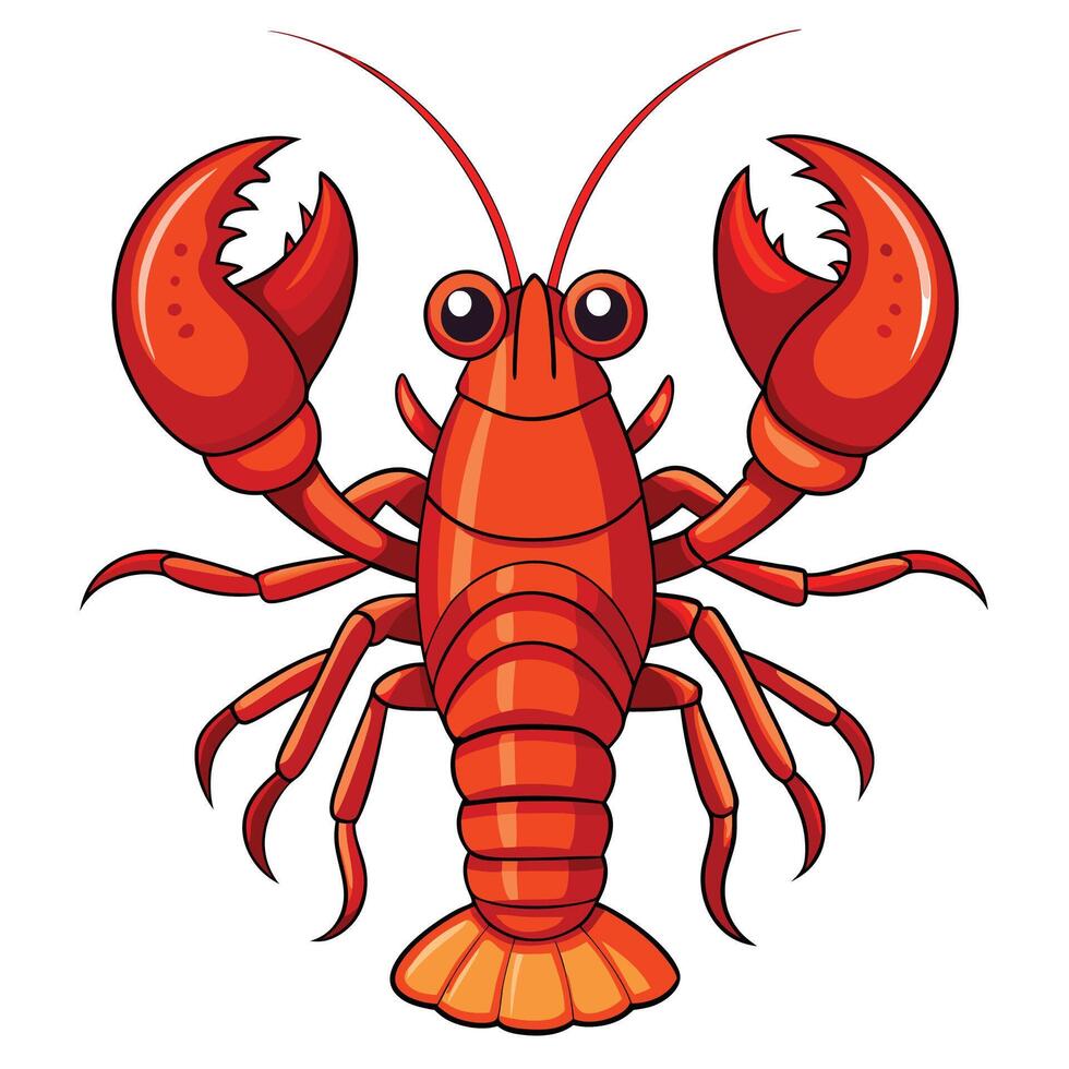 lobster cartoon illustration vector