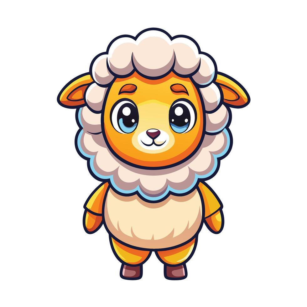 a cartoon sheep with a big head and a big nose vector