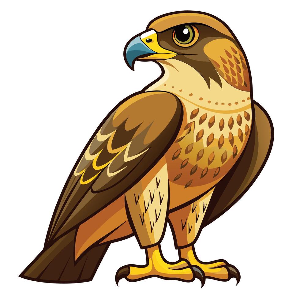 a cartoon hawk standing on its hind legs vector