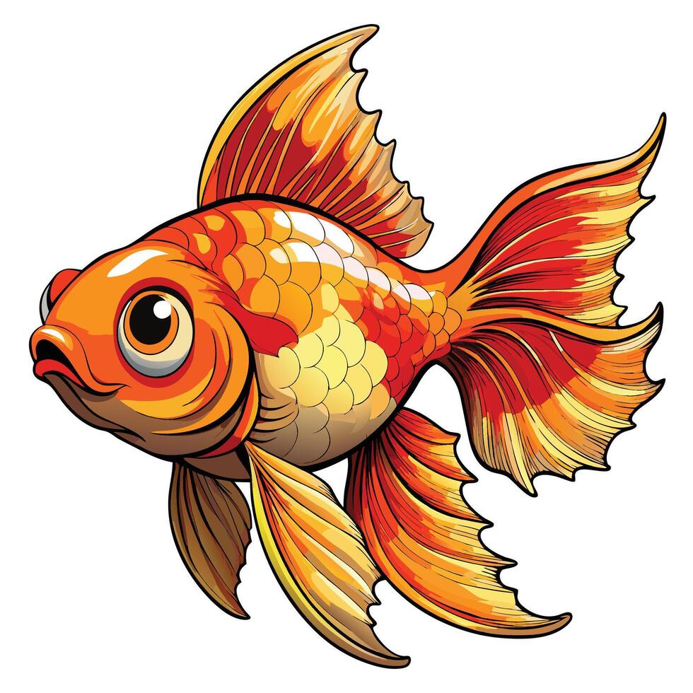 goldfish illustration isolated on white background vector
