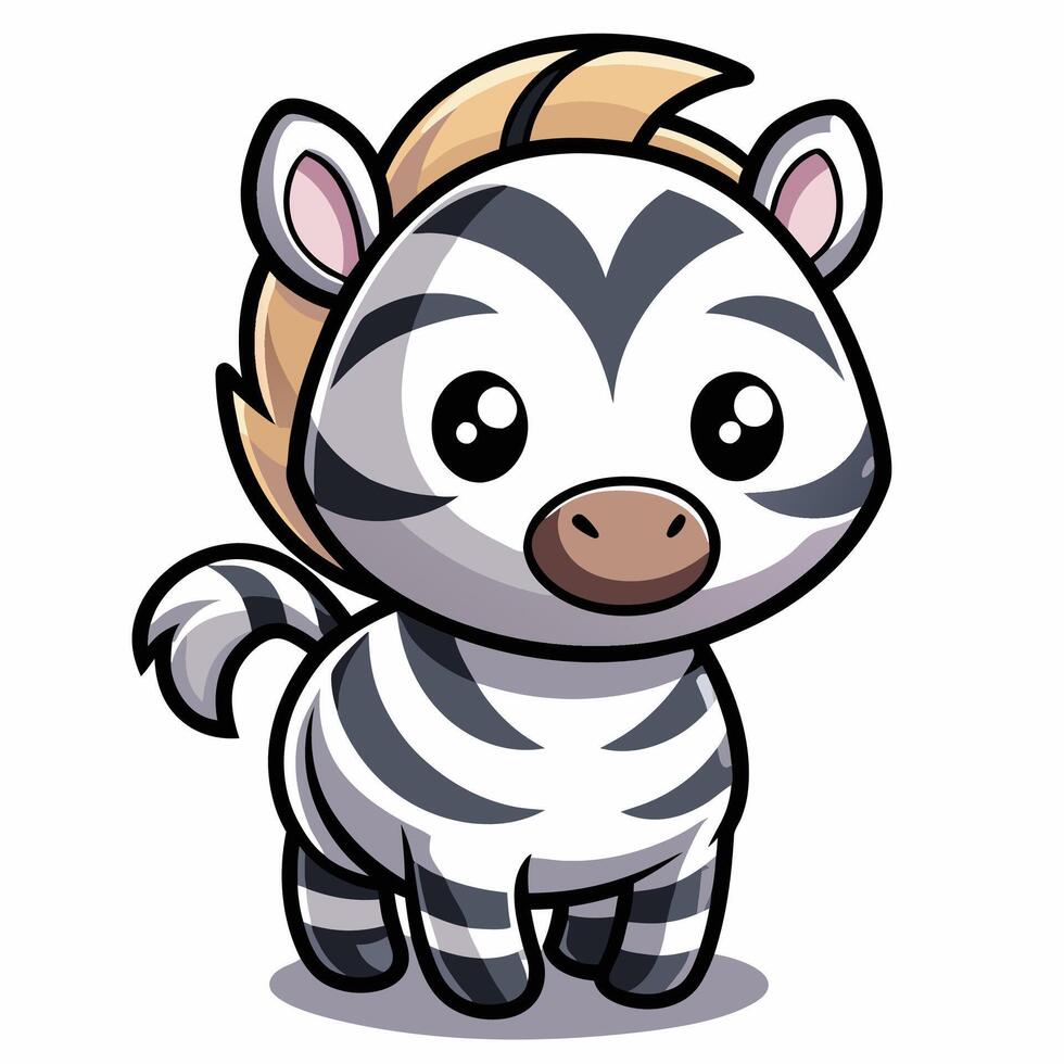 a cartoon zebra with a big head and a big nose vector