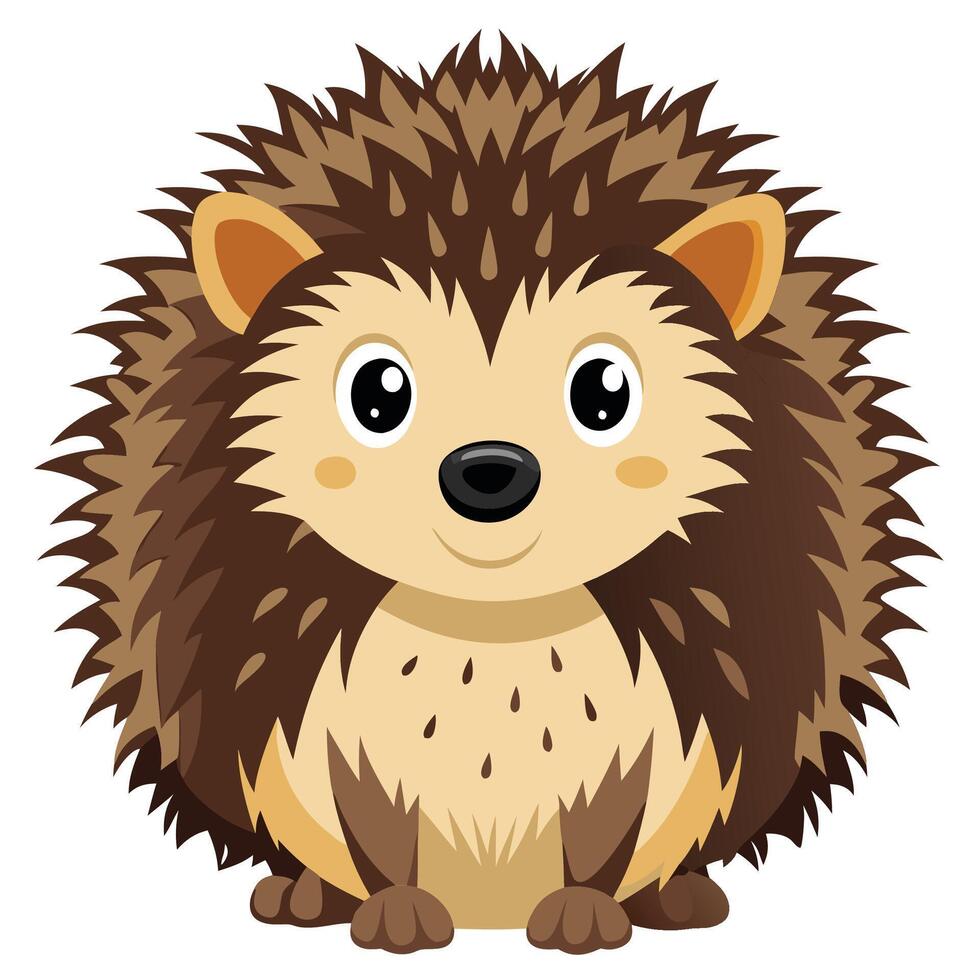 a cartoon hedgehog sitting on a white background vector