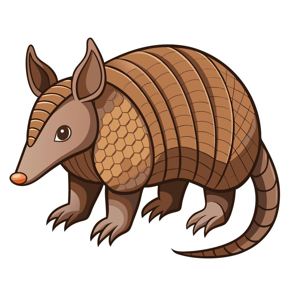 an armadillo with a long tail and a long body vector