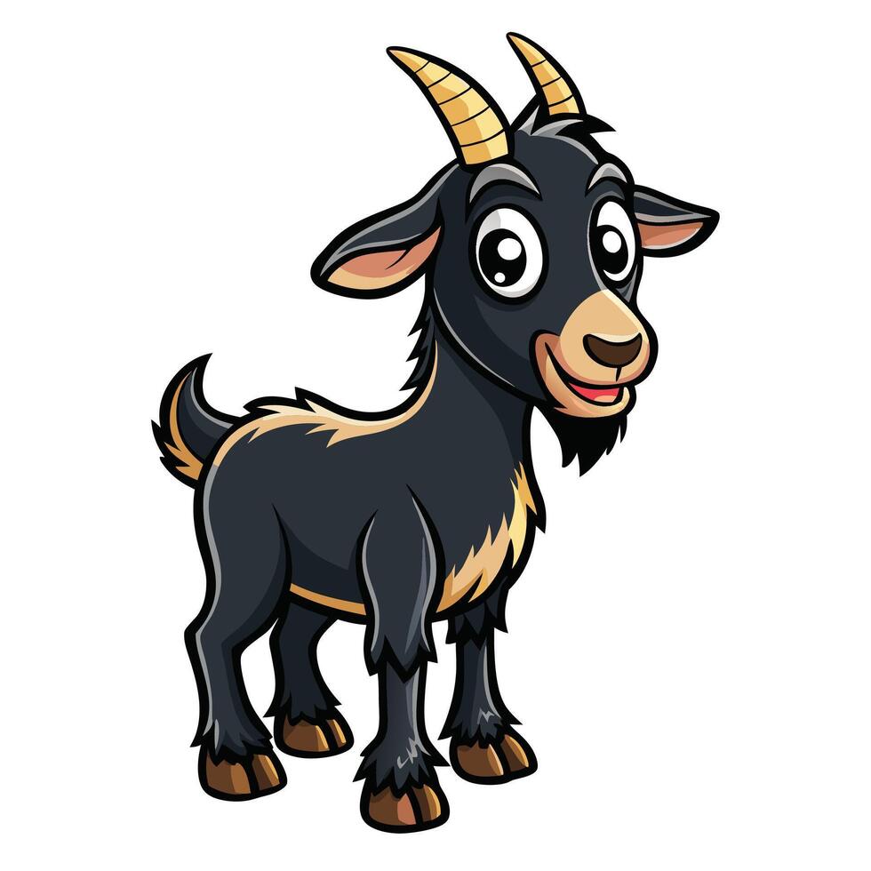 a cartoon goat with horns and horns vector