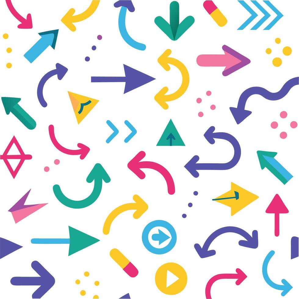 a colorful pattern with arrows and arrows vector