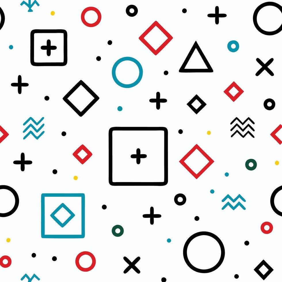 a colorful geometric pattern with squares and circles vector