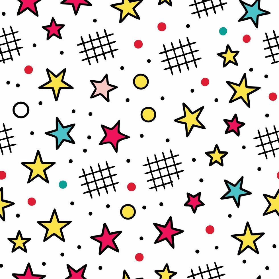 seamless pattern with stars and dots vector