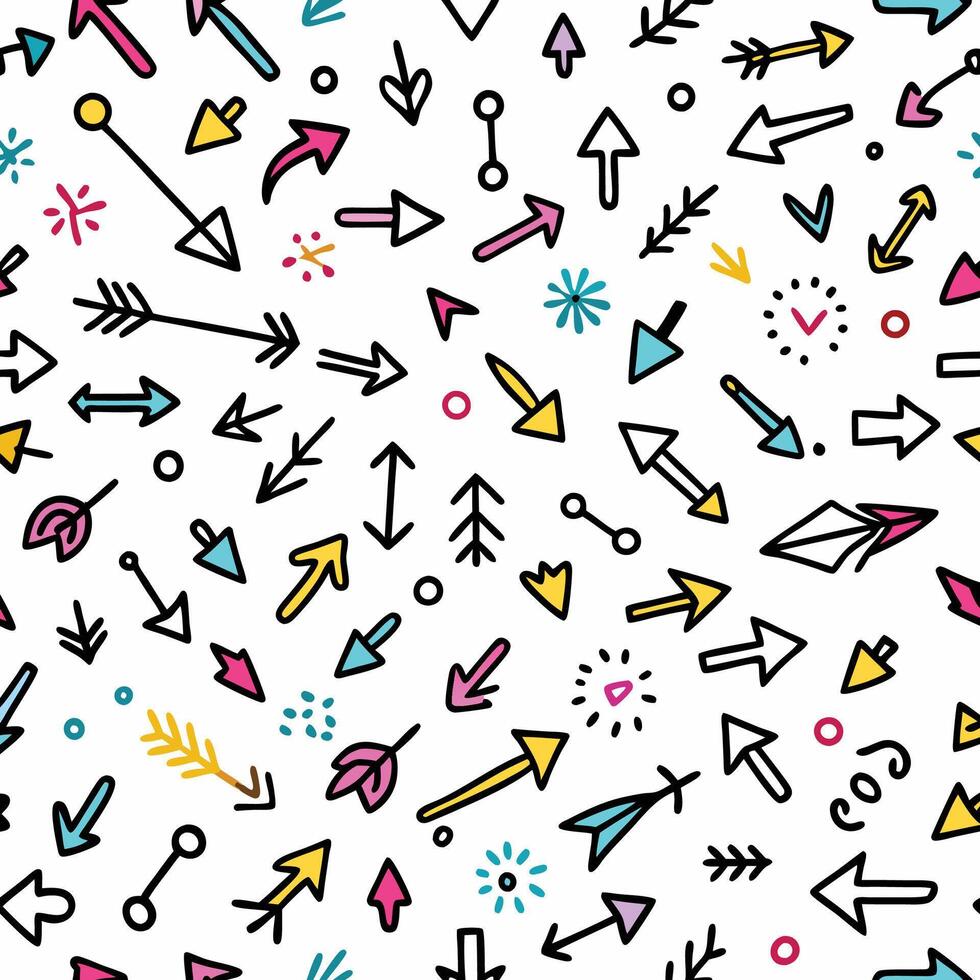 seamless pattern with colorful arrows and arrows vector