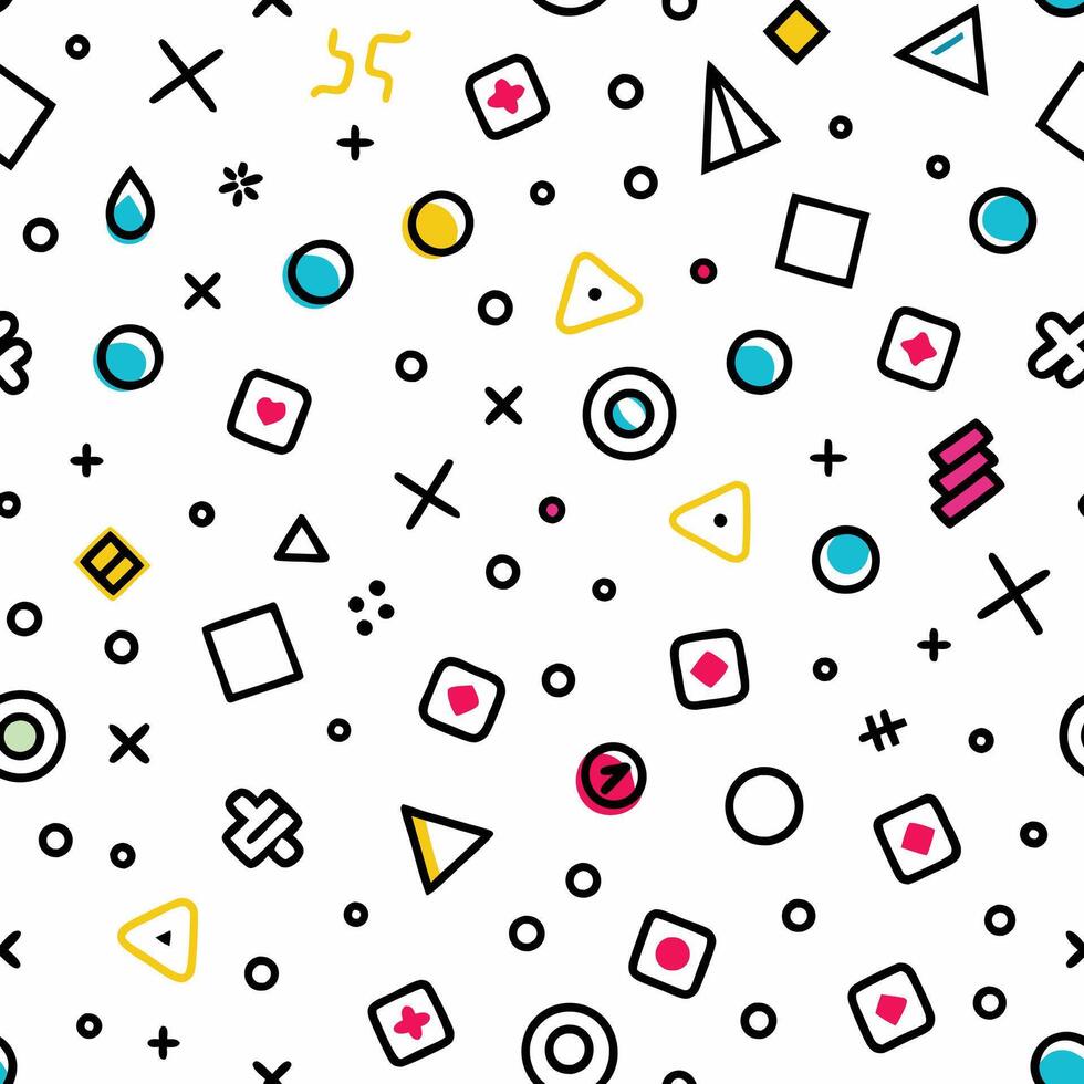 seamless pattern with geometric shapes and colors vector