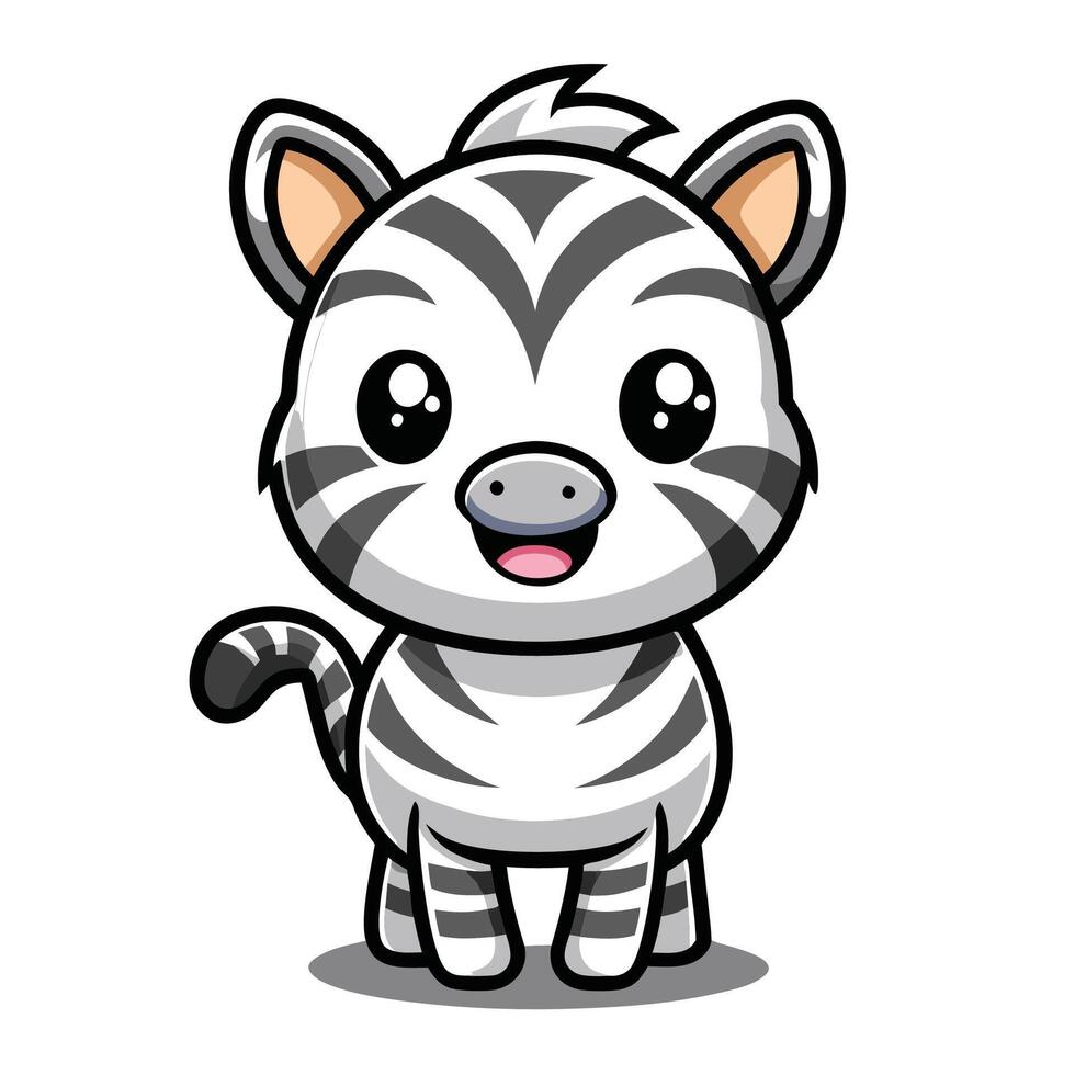 a cartoon zebra standing with its mouth open vector