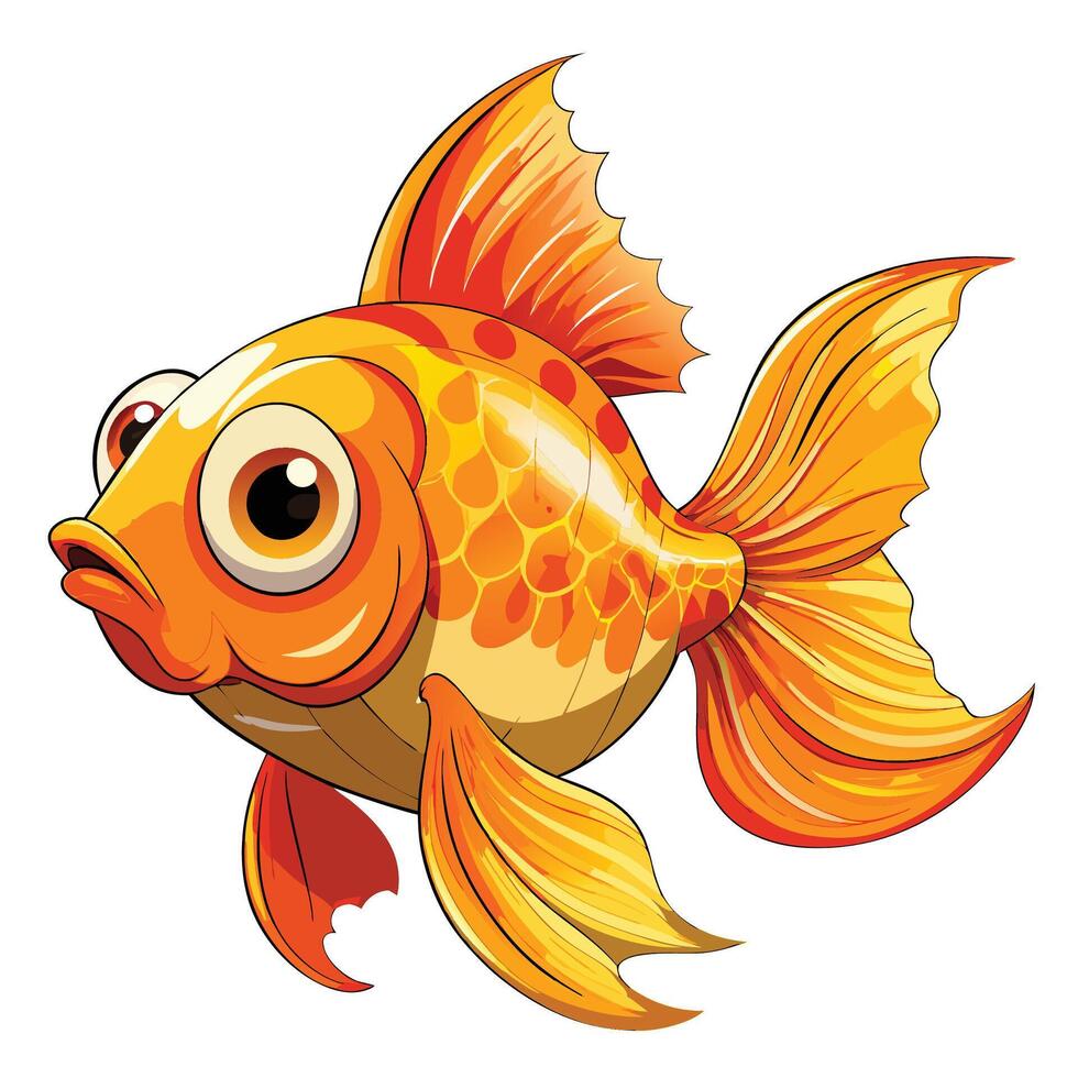 goldfish cartoon illustration vector