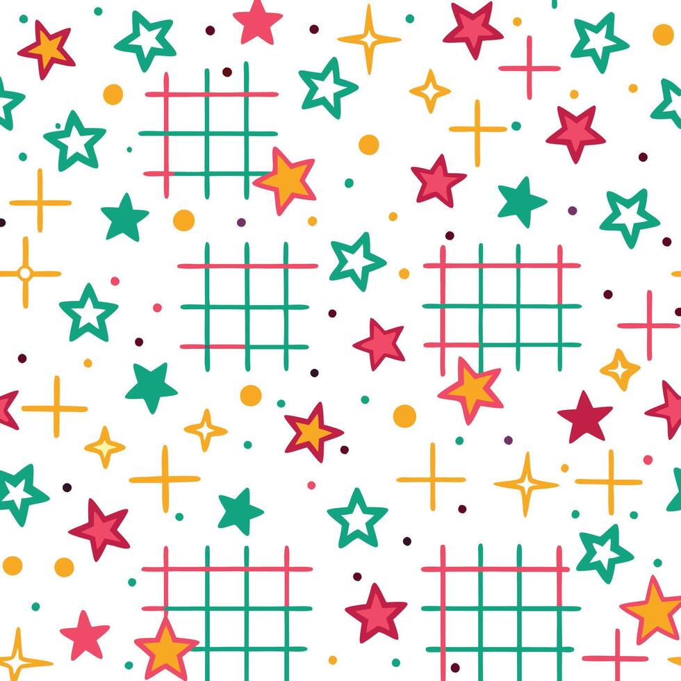 a colorful pattern with stars and squares vector