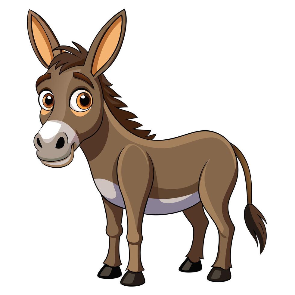 cartoon donkey standing on white background vector