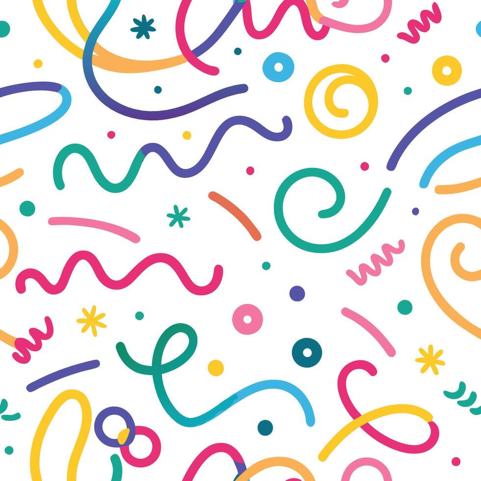 a colorful pattern with swirls and lines vector