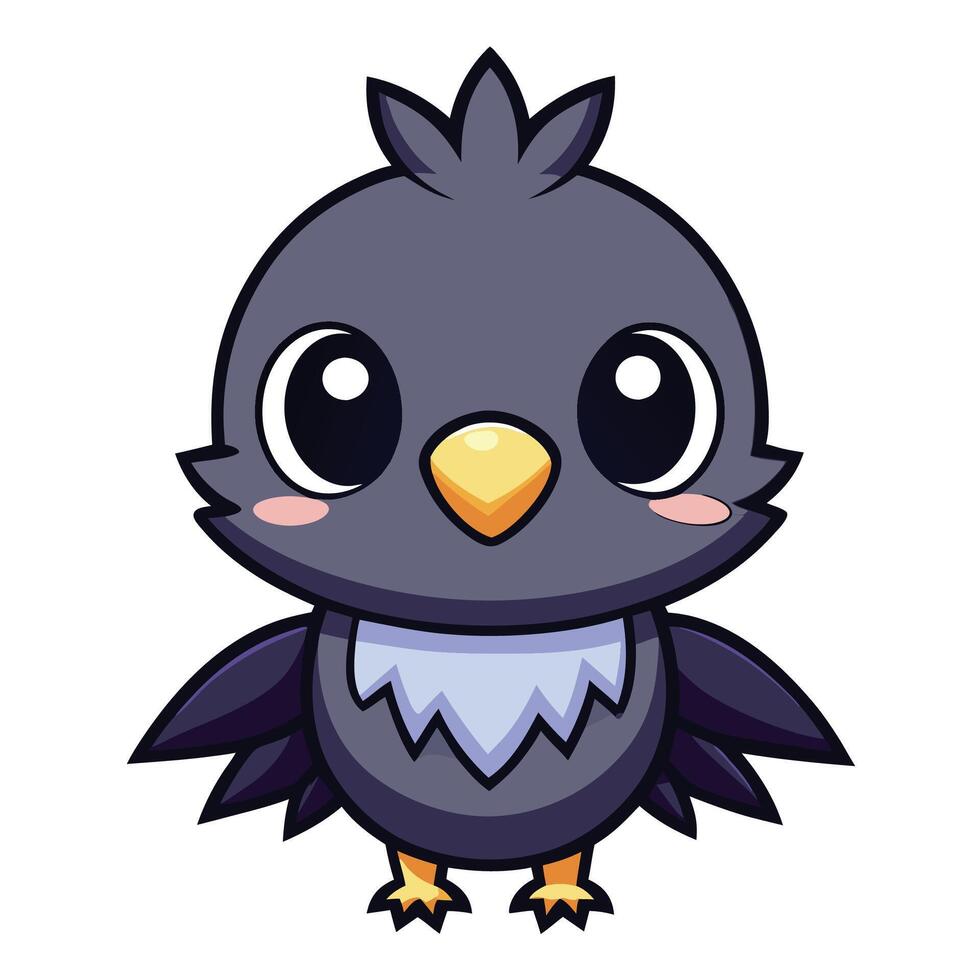 a cartoon bird with big eyes and a big beak vector