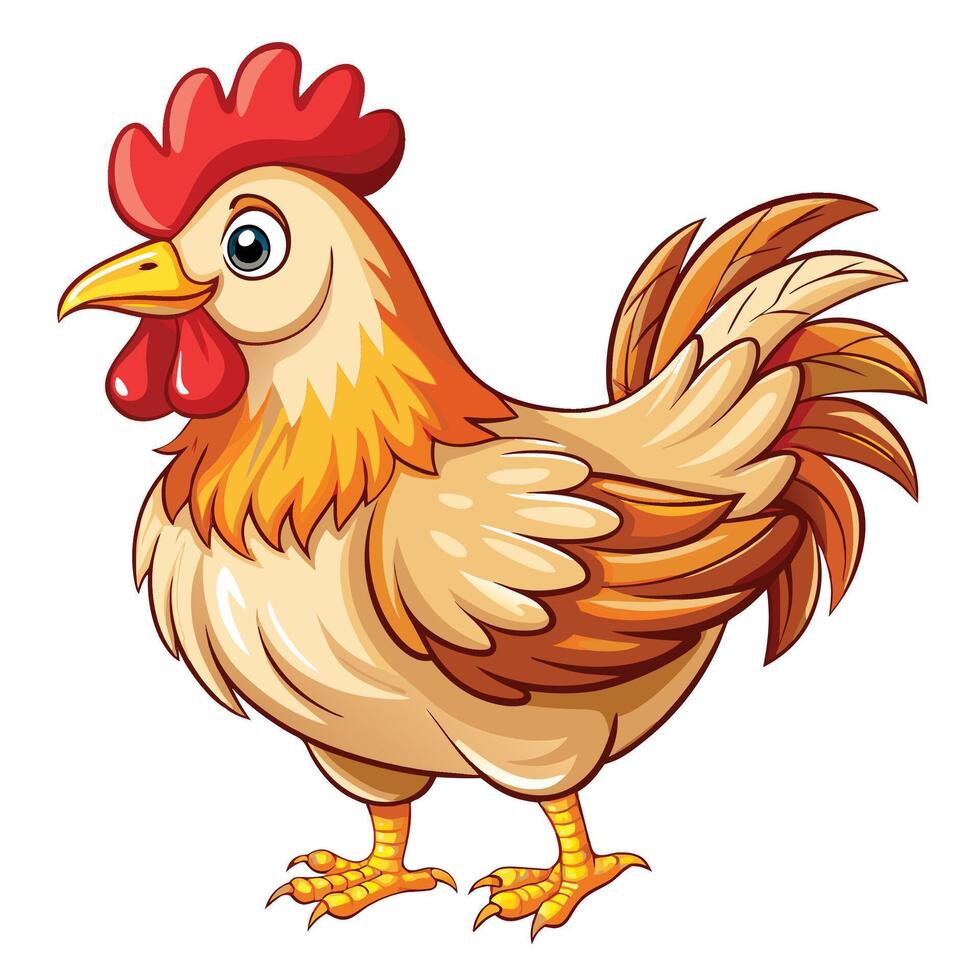 illustration of a cartoon chicken vector