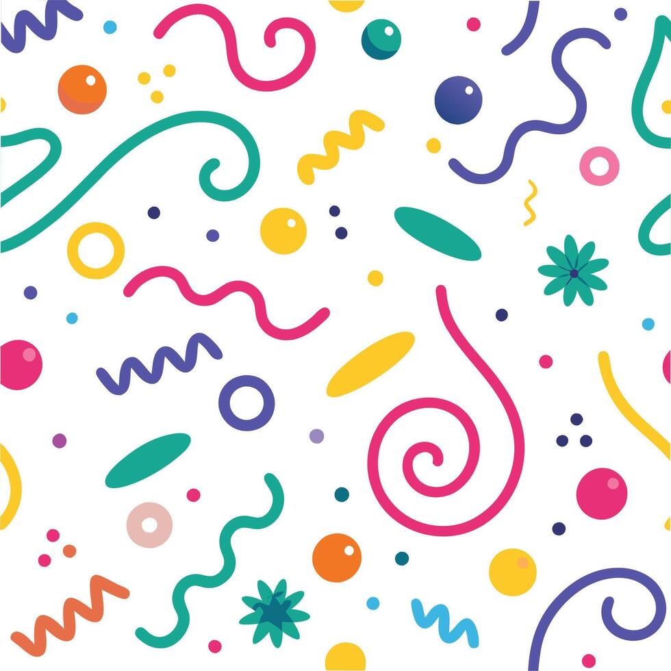 a colorful pattern with various shapes and colors vector