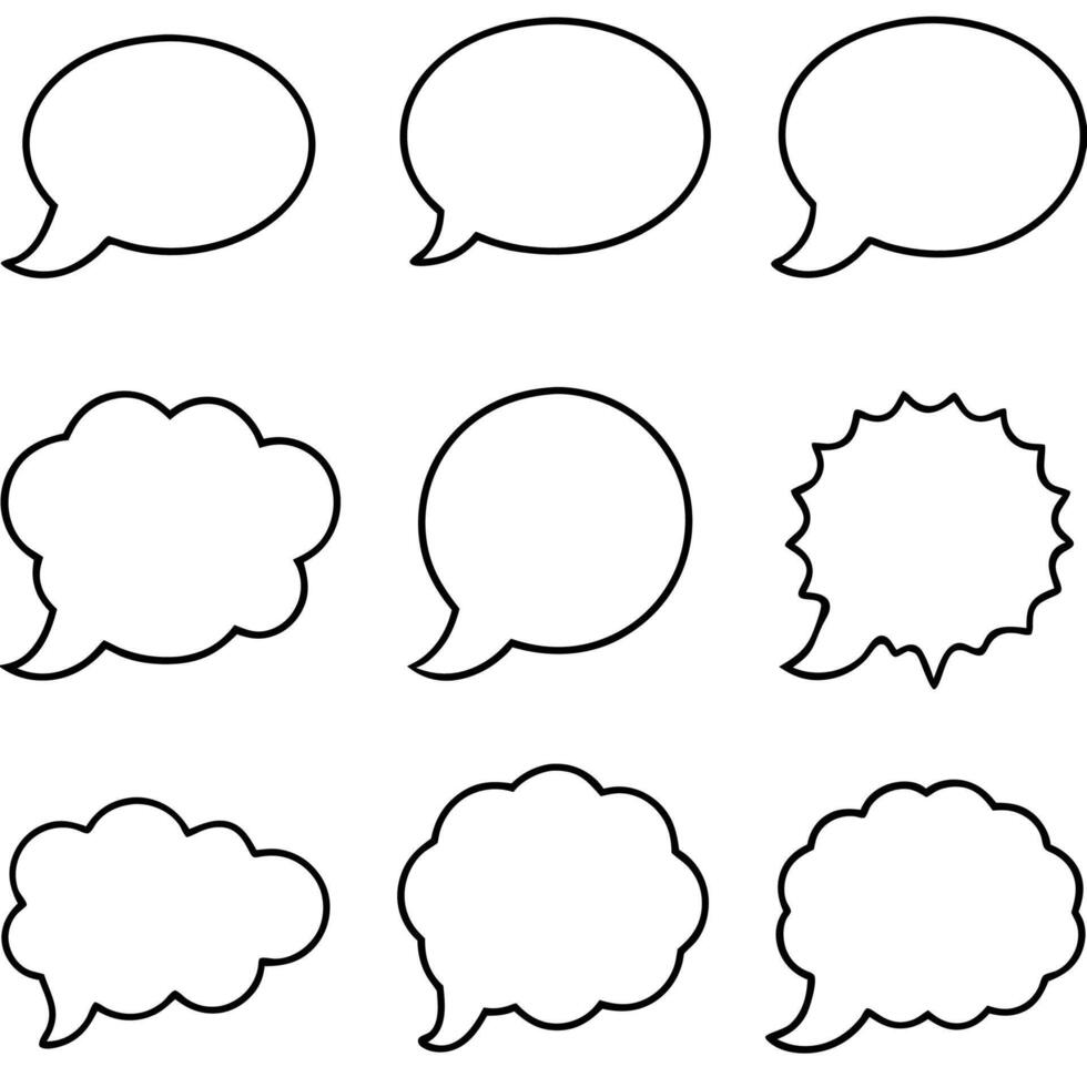 speech bubbles set of different shapes vector