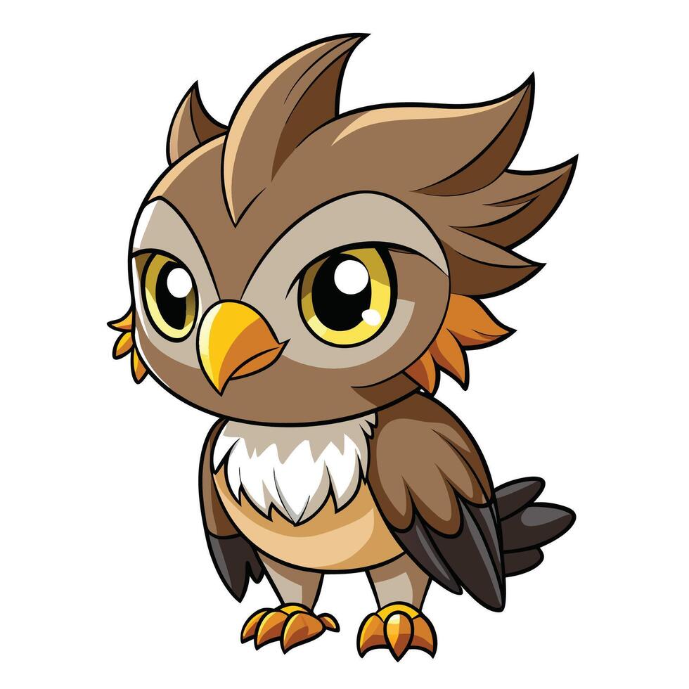 a cartoon owl with big eyes and big beak vector