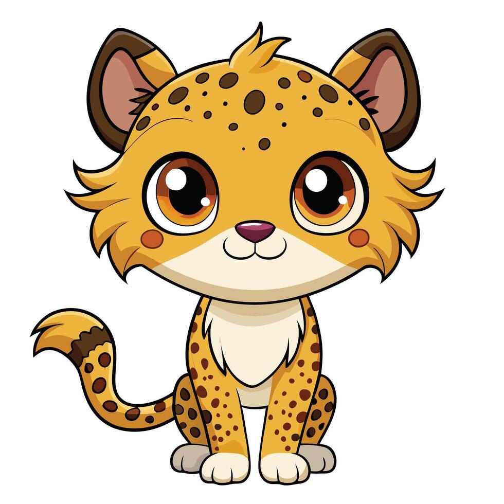 cute cartoon cheetah illustration vector