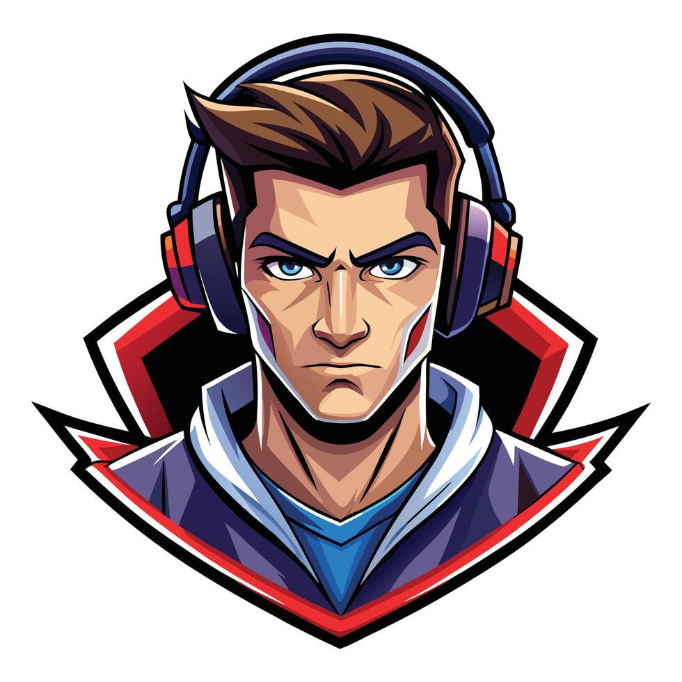 a man with headphones on his head vector