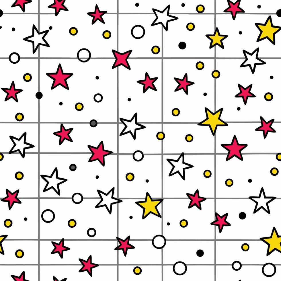 a star pattern with dots and stars on a white background vector