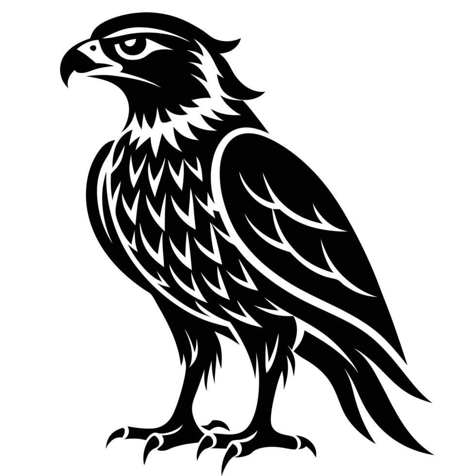 a black and white illustration of an eagle vector