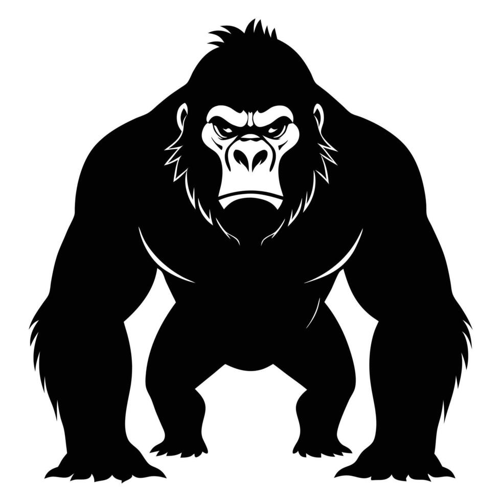 gorilla silhouette illustration vector