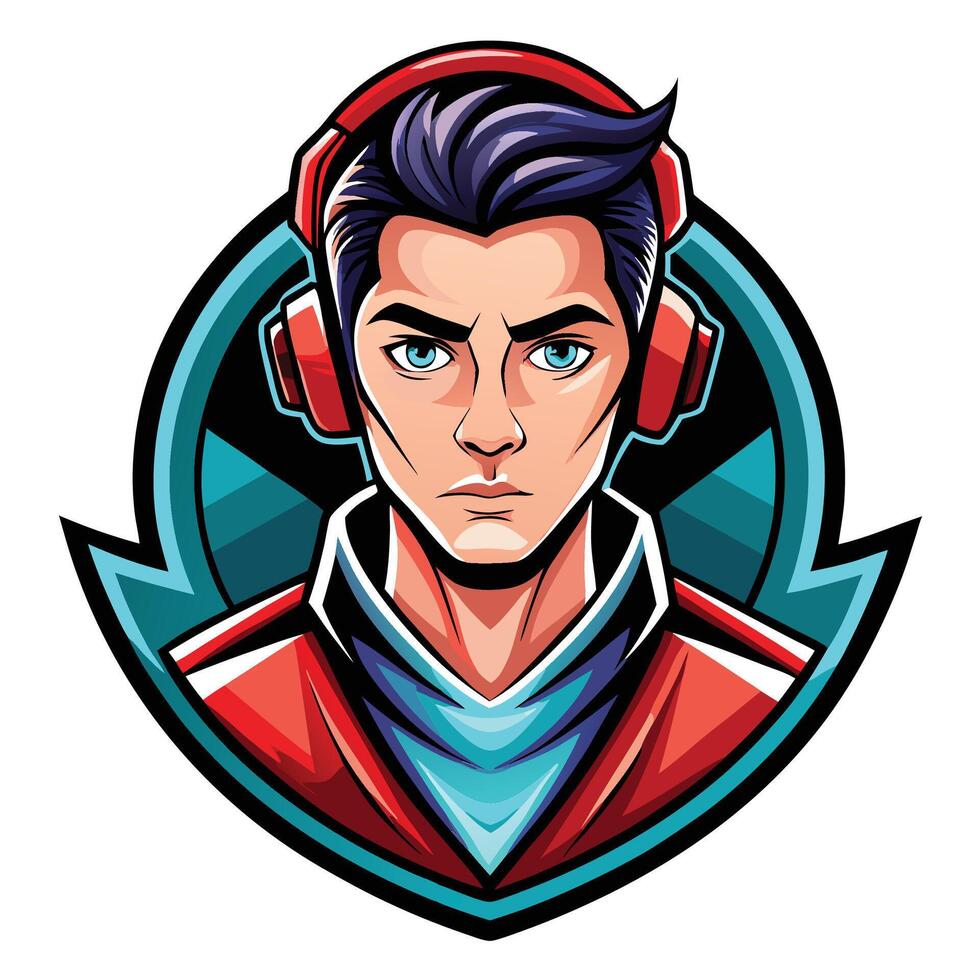 a man with headphones on his head vector